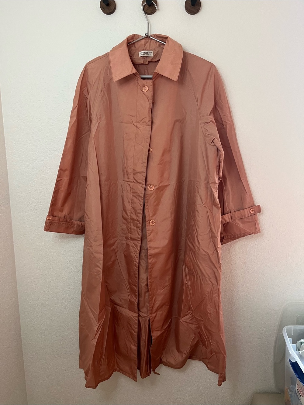 totes Dusty Rose Lightweight Button-Front Coat